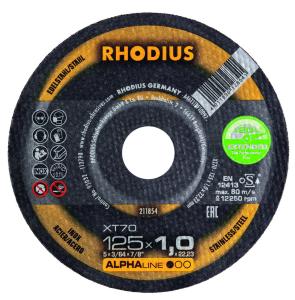 KAPSKIVA RHODIUS XT70 125X1.0MM, BURK MED 12ST