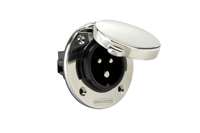 Victron - Power Inlet stainless with cover 16A/250Vac (2p/3w)