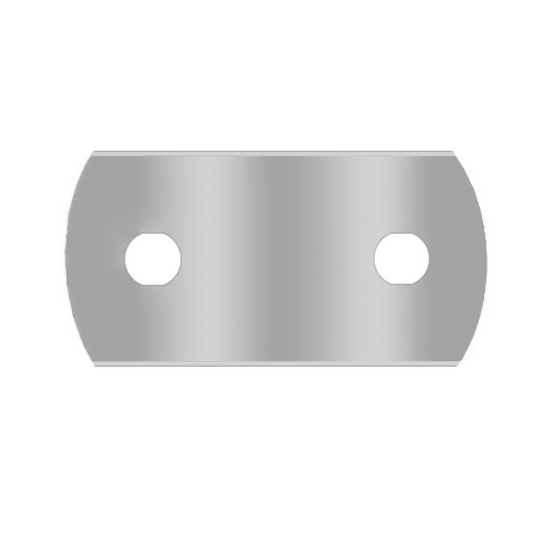 Sollex 1-013-2H 2-hole razor blade in stainless steel 43x22x0.13mm for industrial cutting