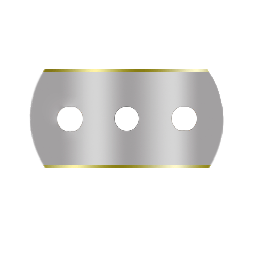 Sollex rounded 3-hole razor blades 1-030-T with titanium coating on cutting edges for slitter rewinders