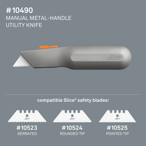 Slice 10490 Manual Utility Knife - Compatible blades 10523, 10524, 10525 - Buy Slice Safety Knives from Sollex