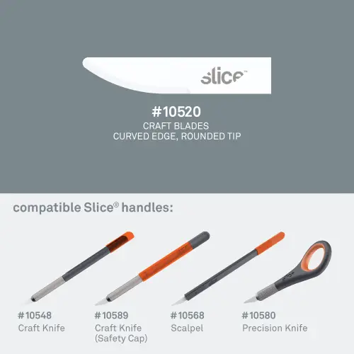 Lame Slice Craft 10520, bord incurvé, pointe arrondie et manches de couteaux compatibles