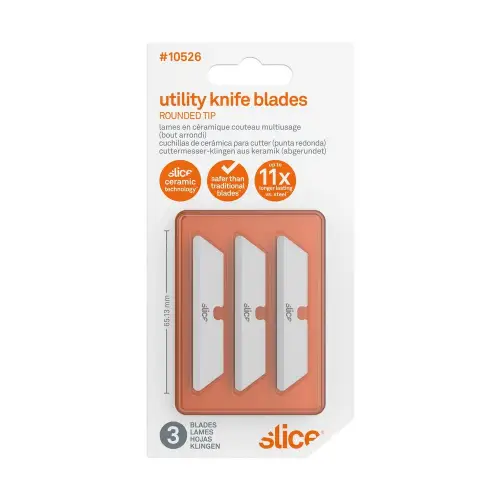 Slice ceramic knife blade with rounded tip 3 pcs in a packaging