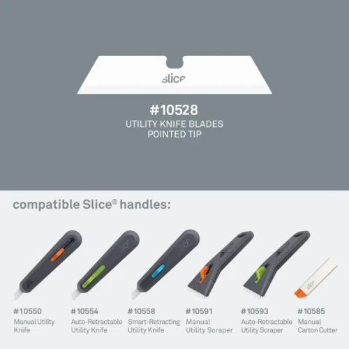 10528 Knivblad passar till Slice-knivar: 10550, 10554, 10558, 10562, 10585, 10591, 10593 - Sollex