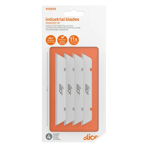 Slice Industrial knife blade 10539 with pointed tip 4pcs in a pack
