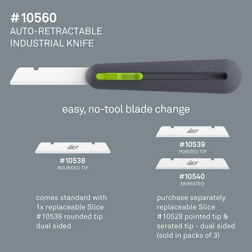 Slice 10560 Industrikniv - tillhörande blad 10538, 10539, 10540 - Sollex