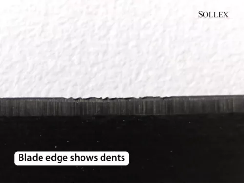 11. Blade edge shows dents - Common problems with cutting plastic film, and what you can do about them