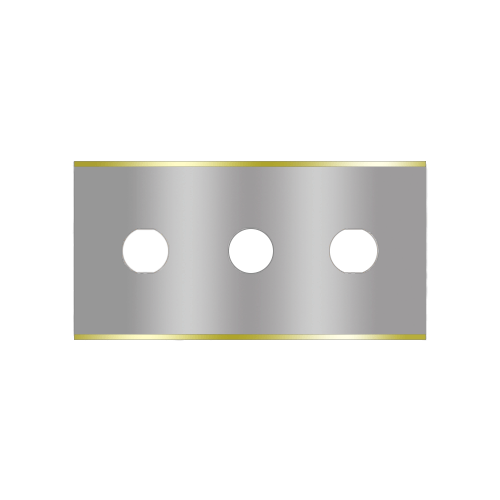 Lames de rasoir industrielles Sollex droites à 3 trous 2-015-T avec revêtement en titane sur les bords coupants pour découpeuses-rebobineuses