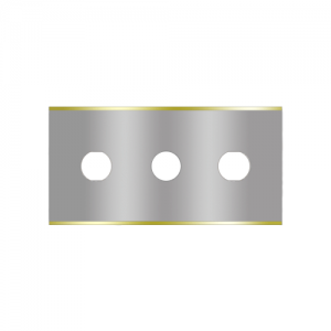 Sollex straight 3-hole industrial razor blades 2-015-T with titanium coating on cutting edges for slitter rewinders