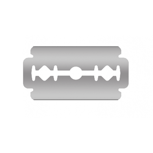Sollex 3-010 Gillette-slotted industrial razor blades 43x22x0.13mm for slitting of flexible materials