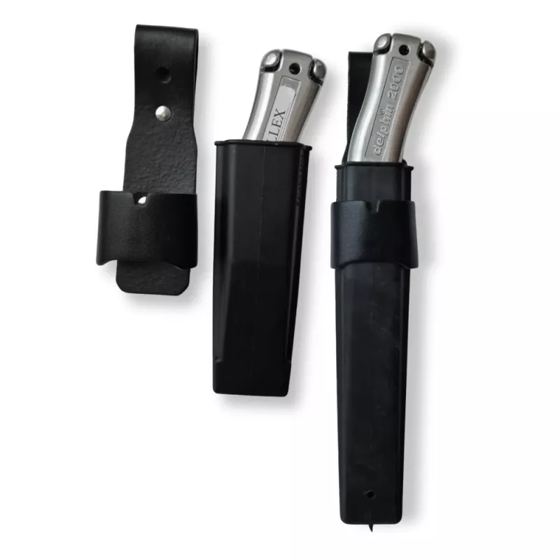 Hållare för knivfodral som kan fästas i bältet. Lämplig för långa och vanliga universalknivar i knivhölster - Sollex