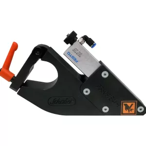 Air pressure controlled blade holder for cutting plastic film with industrial razor blades - mountable on 40mm shaft - Sollex