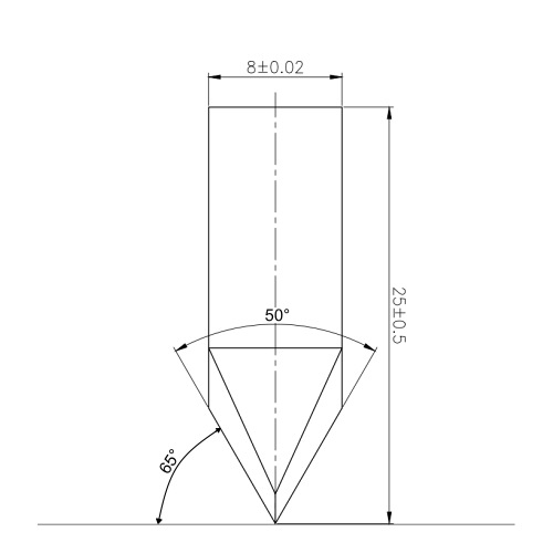 Similar to Summa knife 500-9803-50 65 degrees for cutting table, digital cutter - Drawing - Sollex