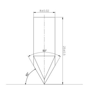 Similar to Summa knife 500-9803-50 65 degrees for cutting table, digital cutter - Drawing - Sollex