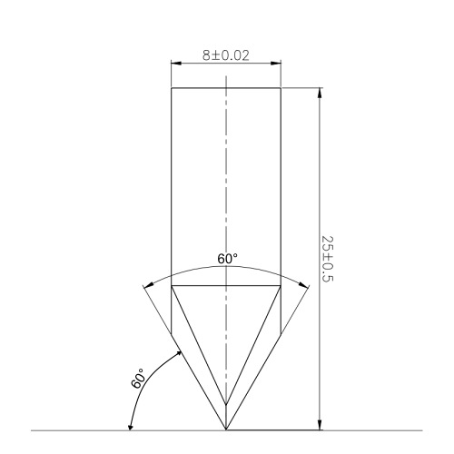 Summa knife 500-9803 60 degrees for cutting table, digital cutter - Drawing - Sollex