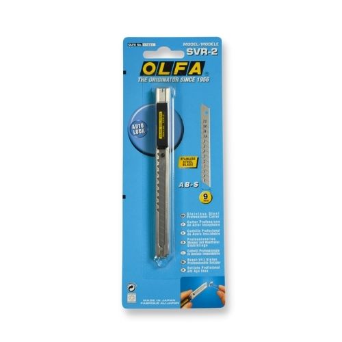 Small snap-off knife Olfa silver 5090 SVR-2 Autolock in pack - Sollex