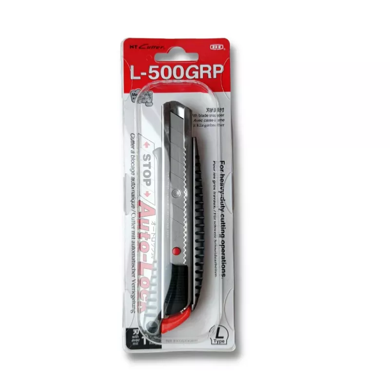 Brytbladskniv 18mm PRO NT Cutter L-500GRP i en förpackning - Köp NT Cutter hos Sollex eller i butik hos våra återförsäljare