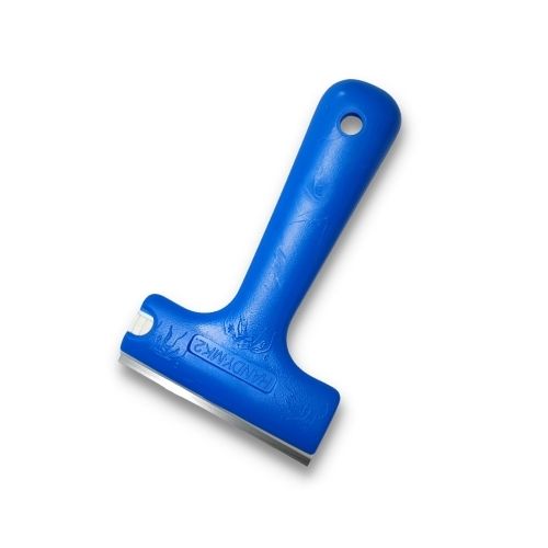 Grattoir JBF Handy 80 mm bleu 55 pour éliminer les étiquettes, la laque et la peinture - Sollex