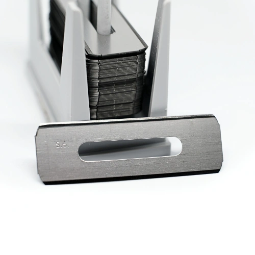 Sollex 5K industrial slotted razor blades with ceramic coating for film, foil manufacturing, extrusion, conversion