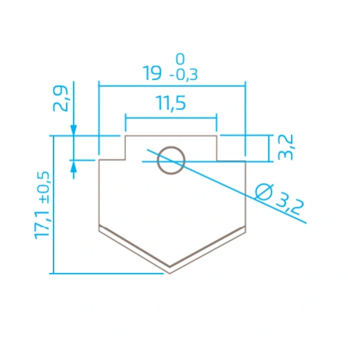 Martor pointed blade 760.50 to cut, perforate - Dimensions, Drawing - Sollex