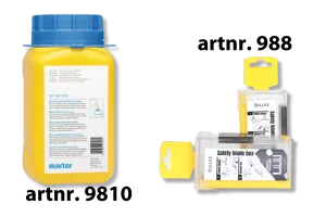 Conteneur de recyclage permettant de stocker et de manipuler en toute sécurité vos lames de couteaux usagées - Martor - Blog Sollex