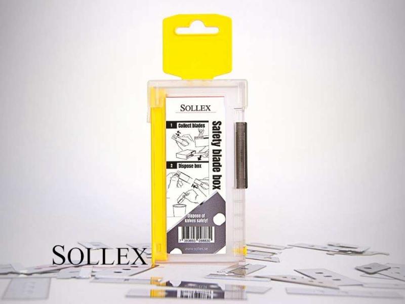 Pressrelease - Safety blade box säkerhetsbox för använda knivblad 988 - Den nya produkten hos Sollex.se