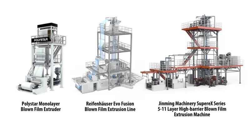 Extruderingsmaskiner för blåst film från tillverkarna Polystar, Reifenhäuser, Jinming Machinery - Sollex blogg