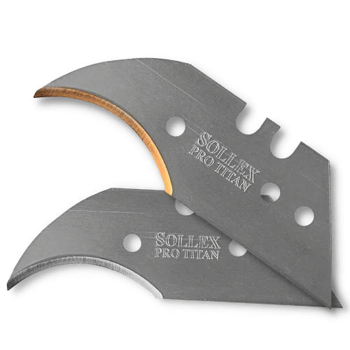 Concave blades for flooring, cutting carpets, linoleum, flooring materials - Sollex utility knives and blades