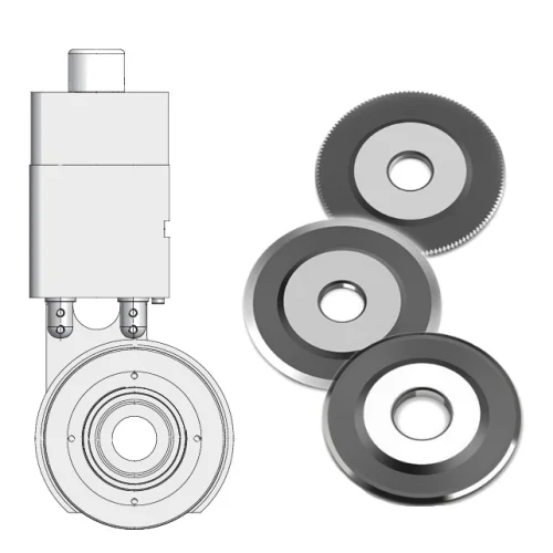 Pneumatical crush cut knife holder and circular knives - Sollex