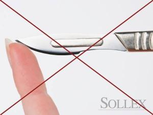 Kontrollera inte skärpan på en skalpell med fingret - Sollex