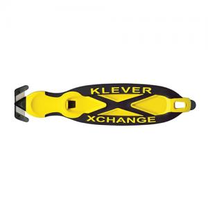 Xchange safety knife from Klever has a hidden blade to reduce damage to users and goods.