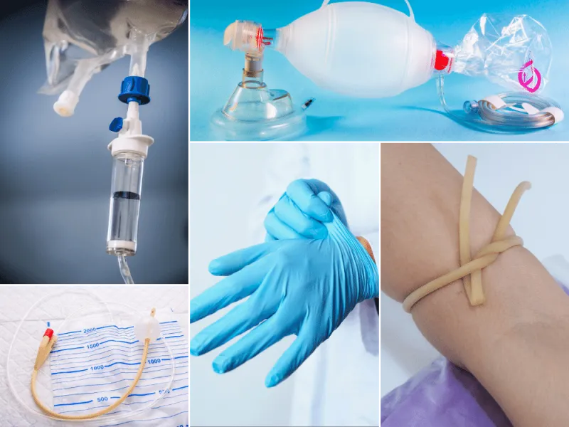 latex for the medical use: medical gloves, catheters, elastic bandages, tourniquets, surgical tubing, respiratory bags - Sollex
