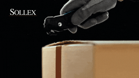 Martor Secumax 350 skär kartong - Animerad GIF - Mer om säkerhetsknivar i Sollex Blogg