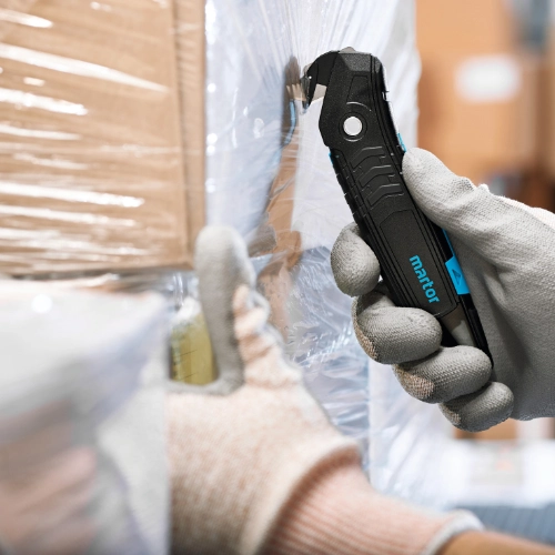 Couteau de sécurité Martor secumax 350 pour couper les films plastiques, les films étirables, les films rétractables - acheter en ligne chez Sollex