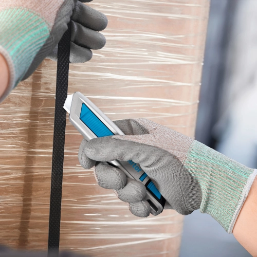 Couteau de sécurité Martor secunorm 500 pour couper ruban adhésif, sangles en plastique, film, film rétractable, film étirable - acheter en ligne chez Sollex