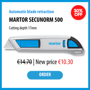 Martor Secunorm 500 safety knife with reduced price by 30% - Sollex April offer