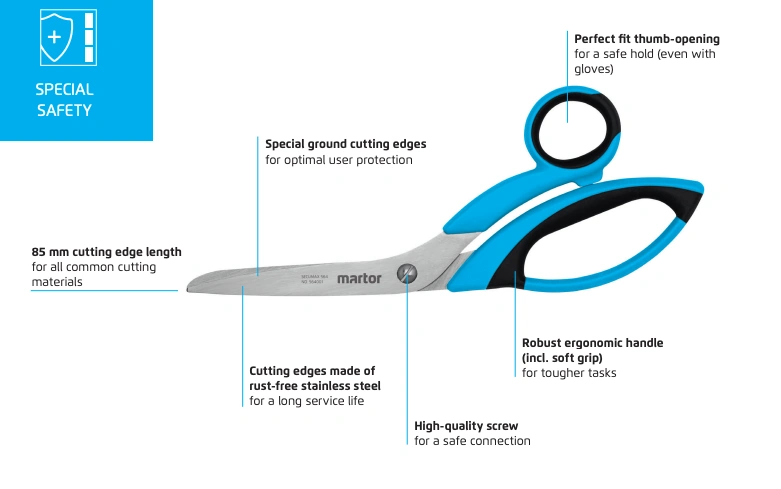 Ciseaux de sécurité Martor Secuplus 564 - Caractéristiques techniques