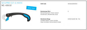 Martor secupro cut-o-matic 439 säkerhetskniv har utgått
