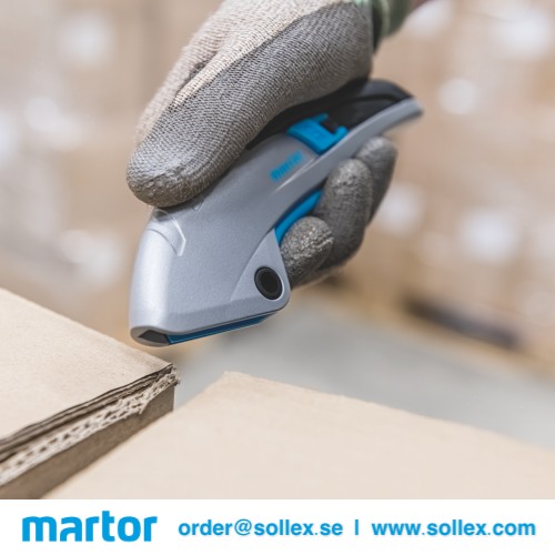 Couteau Martor Secupro Martego avec rétraction automatique de la lame - Sollex