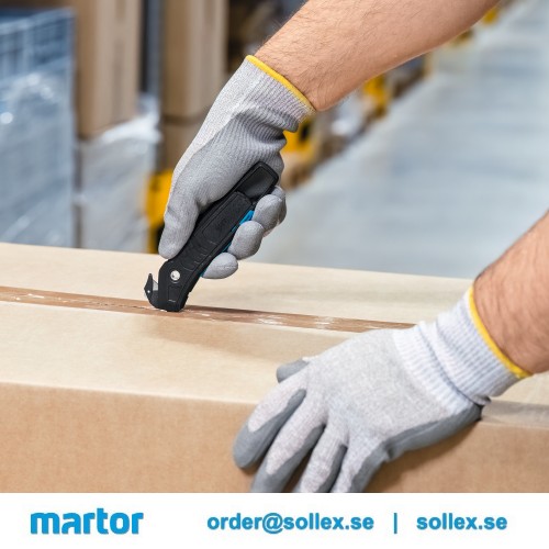 Couteau de sécurité Martor Secumax 350 pour ouvrir les cartons, couper le ruban adhésif et le carton ondulé - Sollex