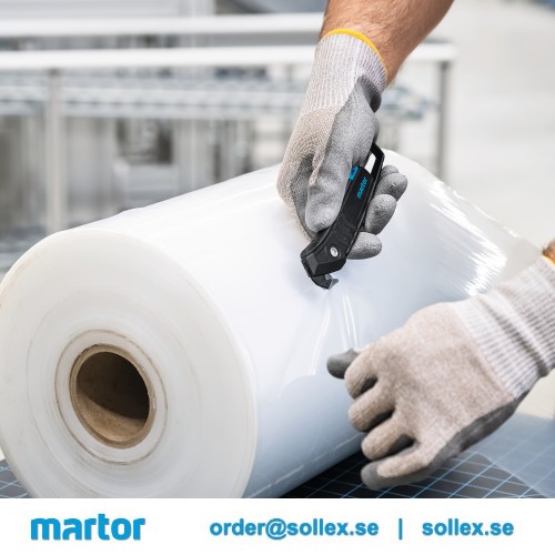 Couteau de sécurité Martor Secumax 350 pour couper le film plastique, le ruban adhésif et le film étirable - Sollex