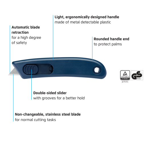 Martor Smartcut MDP small metal detectable safety knife - Sollex