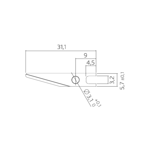 Lame de scalpel MOZART F4 PB1 512.052 avec pointe arrondie et lame graphique Martor 606.50 - Sollex