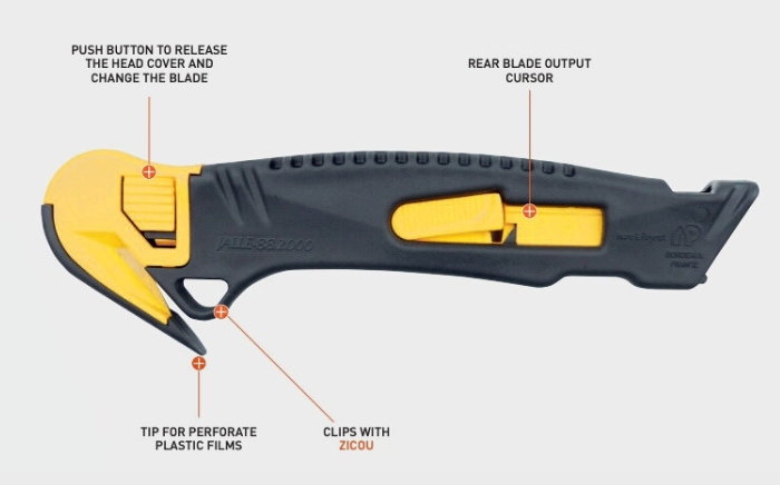 Mure Peyrot safety knife cutter for warehouse Jalle - Advantages - Sollex