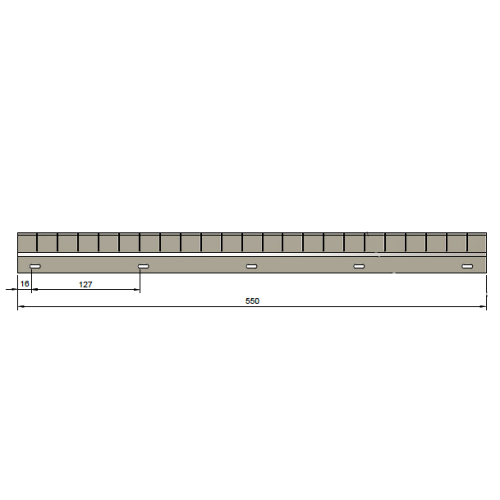 Perforating knife P811 drawing 550x47x3mm - Sollex