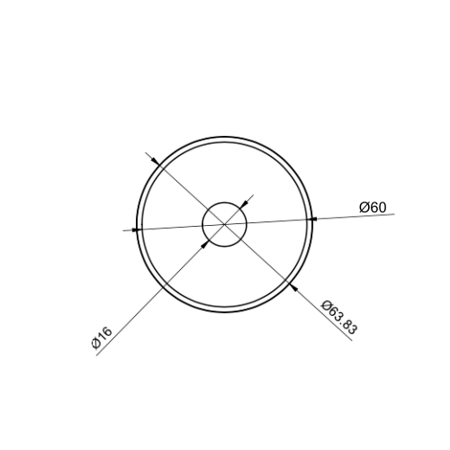 Lame circulaire tranchante Ø 64 mm pour l'industrie pharmaceutique et alimentaire - dessin - Sollex