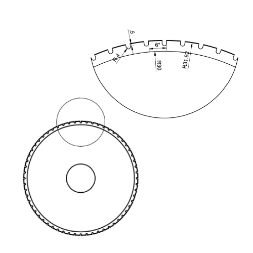 P829-2 crush perforating knife fine perforation - Sollex