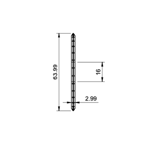 P829-3 ritning - kross-perforeringskniv med medelstor perforering - Sollex