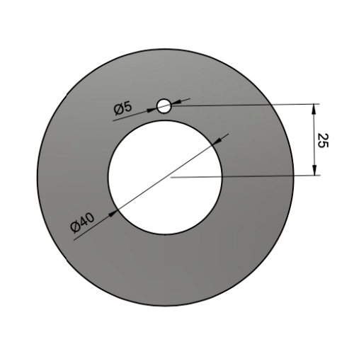 Cirkelkniv P855-1 Ø90mm - Ritning - Sollex