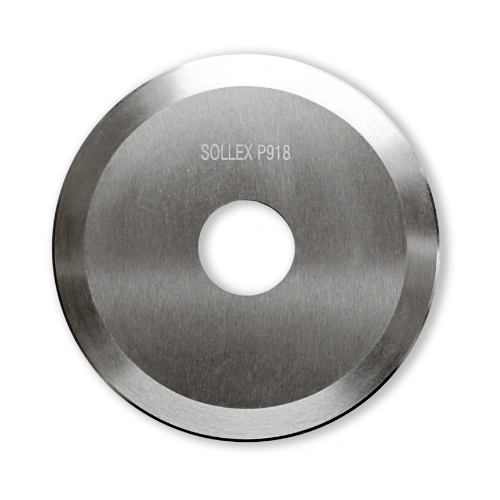 Sollex P918 cirkelkniv för att skära plastfilm kartong wellpapp gummi 90x22x1mm - framsida
